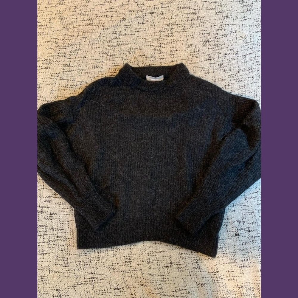 Everlane Alpaca crew neck sweater in black, size small